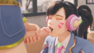  【3D】 学校女孩帮我口交手淫和肛门硬性交 