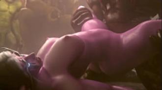 Nagoonimation 暗夜精灵巨乳女猎手被狂暴干内射 3D